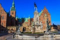 Neptune Fountain in a front of Frederiksborg castle in Hillerod, Denmark Royalty Free Stock Photo