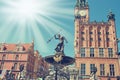 Neptune fountain in Gdansk Royalty Free Stock Photo