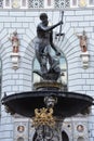 Neptune Fountain at Long Market Street in Gdansk, Poland Royalty Free Stock Photo