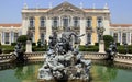 Neptune Fountain in the manicured Hanging Gardens of Queluz National Palace, near Lisbon, Portugal Royalty Free Stock Photo