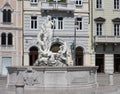 Neptune fountain in Piazza della Borsa in Trieste, Italy Royalty Free Stock Photo