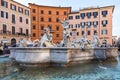 Neptune Fountain in Piazza Navona. Royalty Free Stock Photo