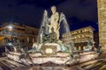 Neptune fountain on Signoria square at night, Florence, Italy Royalty Free Stock Photo