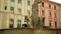 Neptune Fountain statue sculpture robust figure landmark historical monument memorial 1683, depicts Roman god of seas, baroque