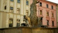 Neptune Fountain statue sculpture robust figure landmark historical monument memorial 1683, depicts Roman god of seas, baroque