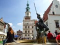 Neptune fountaine located in old market in Poznan in Poland.