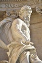 Neptune, main statue of Trevi Fountain in Rome, by Nicola Salvi architect Royalty Free Stock Photo