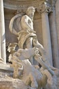 Neptune, main statue of Trevi Fountain in Rome, by Nicola Salvi architect Royalty Free Stock Photo