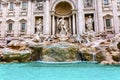 Neptune Nymphs Statues Trevi Fountain Rome Italy