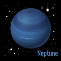 Neptune planet 3d vector illustration. High quality isometric solar system planets. Royalty Free Stock Photo