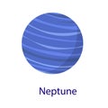 Neptune planet icon, flat style Royalty Free Stock Photo
