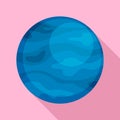 Neptune planet icon, flat style