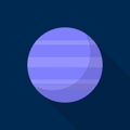 Neptune planet icon, flat style Royalty Free Stock Photo