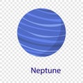 Neptune planet icon, flat style Royalty Free Stock Photo