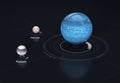 Neptune - planet and moon. This image elements furnished by NASA, 3d Illustration.