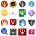 Neptune Planetary Sign Icon Set Royalty Free Stock Photo