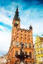 Neptune`s Fountain, Town Hall, Gdansk, Poland Royalty Free Stock Photo