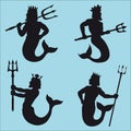 Neptune Silhouettes Royalty Free Stock Photo