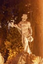 Neptune Statue Fountain Night Madrid Spain Royalty Free Stock Photo