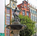 Neptune statue in Gdansk, Poland. Royalty Free Stock Photo