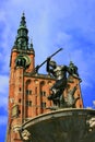 Neptune statue and Town hall Royalty Free Stock Photo