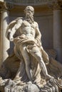 The Neptune Statue of the Trevi Fountain in Rome Italy Royalty Free Stock Photo