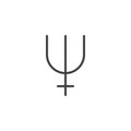 Neptune symbol line icon