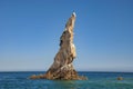 Neptunes Finger is rock formation that is easy to spot along the cliffs outside the marina in Cabo San Lucas Royalty Free Stock Photo