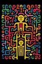 Neptunian Doodles: A Minimalist Award-Winning Image in the Style of Keith Haring AI Generated