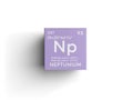 Neptunium. Actinoids. Chemical Element of Mendeleev\'s Periodic Table. 3D illustration