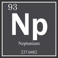 Neptunium chemical element, dark square symbol