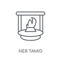 Ner Tamid linear icon. Modern outline Ner Tamid logo concept on