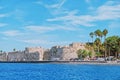 Neratzia Castle and blue sea Royalty Free Stock Photo