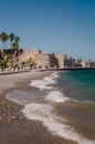 Neratzia Castle in Kos viewed from the beach Royalty Free Stock Photo