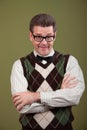 Nerd With Arms Folded Royalty Free Stock Photo