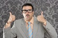 Nerd businessman ok positive hand gesture Royalty Free Stock Photo