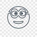 Nerd concept vector linear icon isolated on transparent background, Nerd concept transparency logo in outline style