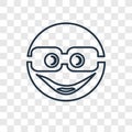 Nerd concept vector linear icon isolated on transparent background, Nerd concept transparency logo in outline style
