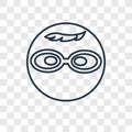 Nerd concept vector linear icon isolated on transparent background, Nerd concept transparency logo in outline style