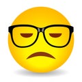 Nerd emoji with glasses Royalty Free Stock Photo