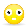 Nerd emoji. Happy emotion. Rabbit smile emoticon. Cartoon style. Vector illustration smile icon.