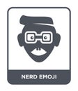 nerd emoji icon in trendy design style. nerd emoji icon isolated on white background. nerd emoji vector icon simple and modern