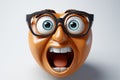 nerd emoticon emoji 3d illustration 3d rendering on White Background
