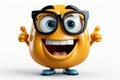 nerd emoticon emoji 3d illustration 3d rendering on White Background