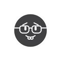 Nerd emoticon vector icon