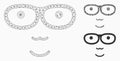 Nerd Face Vector Mesh Network Model and Triangle Mosaic Icon Royalty Free Stock Photo