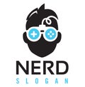 Nerd Gaming Logo Royalty Free Stock Photo