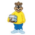 Nerd Geek Bear Holding Books