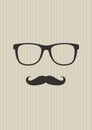 Nerd glasses and mustaches. Royalty Free Stock Photo