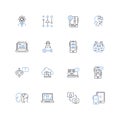 Nerd herd line icons collection. Geeks, Dorks, Brainiacs, Socially Awkward, Misfits, Techies, Introverts vector and Royalty Free Stock Photo